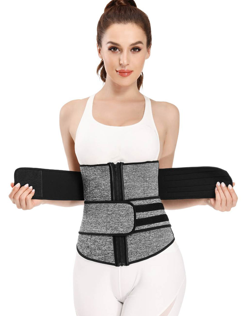 Zippered Egypt Double Belt 9 Steel Bones Neoprene Fitness Waist Trainer