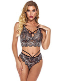High Quality Lace Cross Strap Decoration Sexy Bra Set