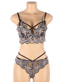 High Quality Lace Cross Strap Decoration Sexy Bra Set