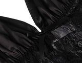 Hollow Sexy Sleepwear Satin Lace Splicing Pajama Sets