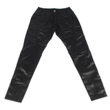 Men's Leather Sexy Crotch Opening Long Trousers