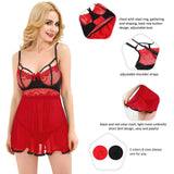Lace Sleepwear with Underwire Black Red Short Nightdress Egypt