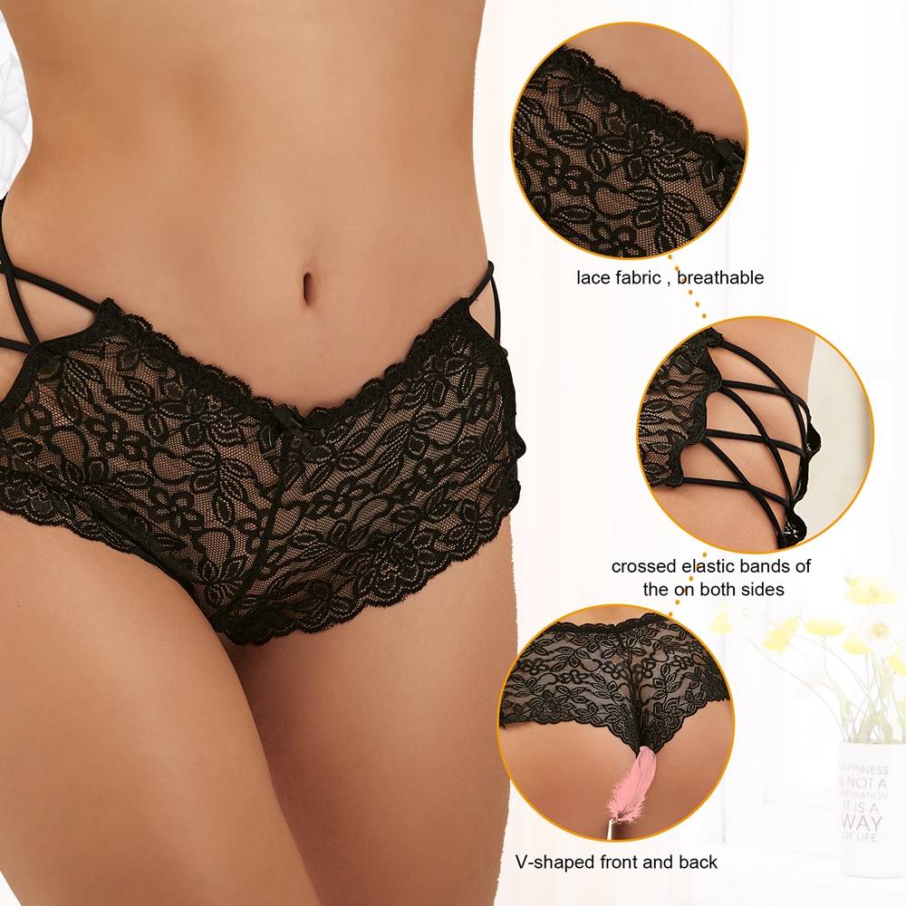 Nude Floral Lace High Waist Sexy Panty