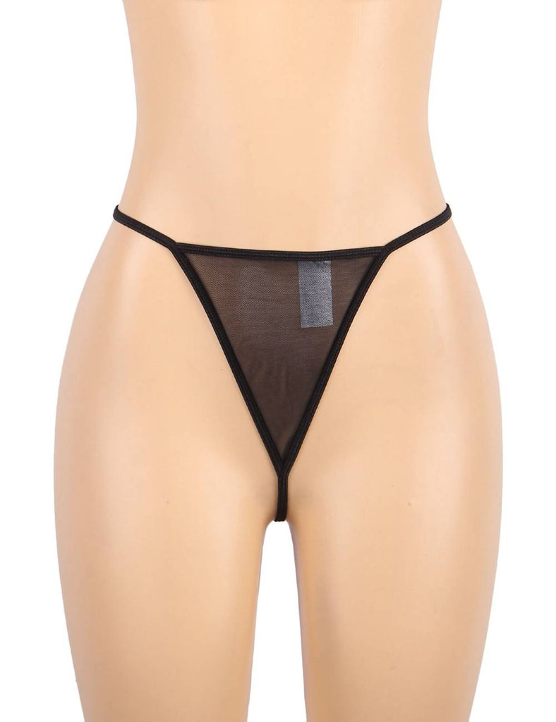 Sexy Black Soft Eyelash Lace Sheer Babydoll Egypt Set