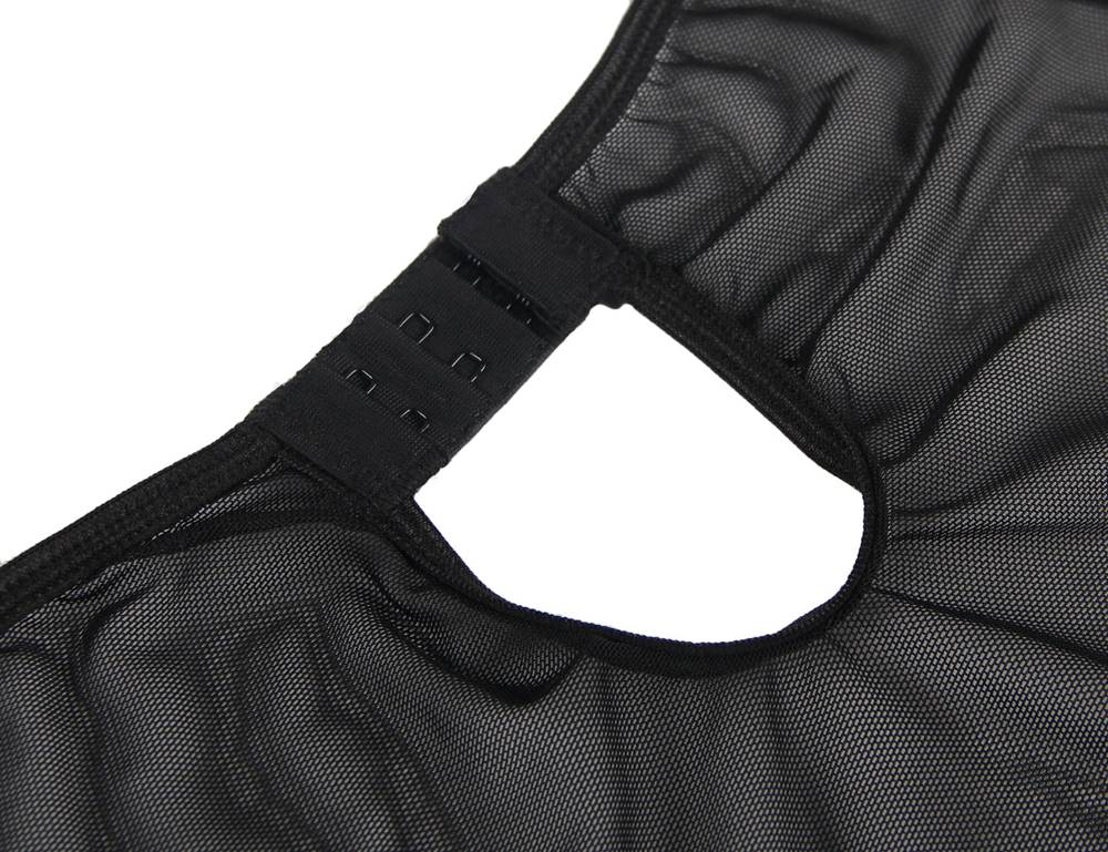 Sexy Black Soft Eyelash Lace Sheer Babydoll Egypt Set