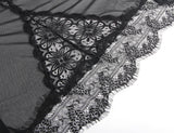 Sexy Black Soft Eyelash Lace Sheer Babydoll Egypt Set