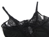Sexy Black Soft Eyelash Lace Sheer Babydoll Egypt Set