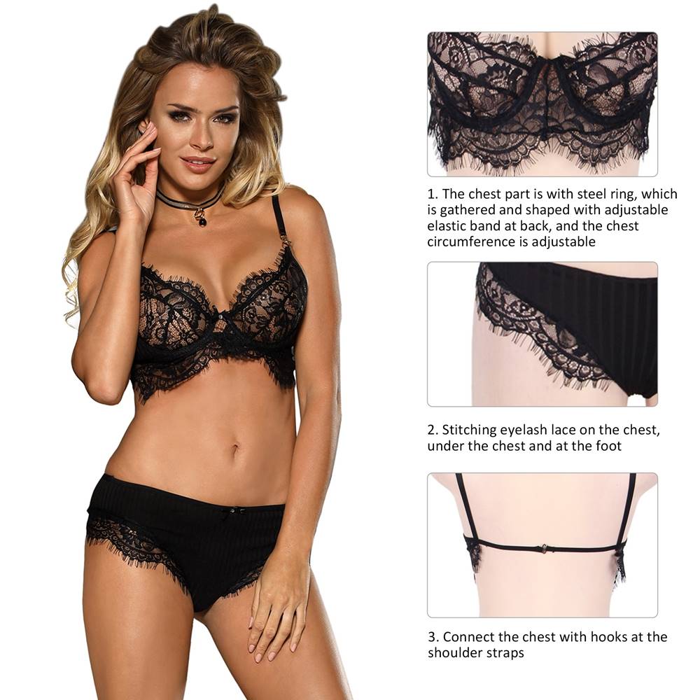 Lace Temptation 2pcs Bralette Lingerie Egypt Set