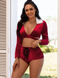 Sexy Long-sleeved Tie-up Two-piece Christmas Egypt Suit