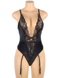 Deep V garter lace velvet stitching teddy Egypt