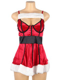 Fashion Sexy Red Playful Christmas Dress-With Farawlaya
