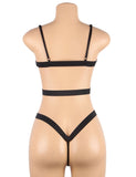 Black Leather Exquisite Backless Teddy With Choker Neck