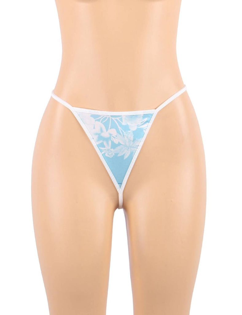 Floral Print Lace-up Babydoll Without Underwire