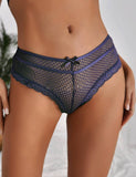 Dark Blue Lace Out Ladies‘ Panty