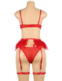 New Feather Lace Underwire Garter Egypt Lingerie Set