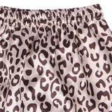 Leopard Print Silk Short Sleeve Two Piece Pajamas Set