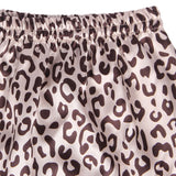 Leopard Print Silk Short Sleeve Two Piece Pajamas Set