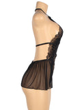 Mesh Halter Backless Floral Patterns Teddy Lingerie Egypt