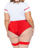 Sexy One Piece Bodysuit Zipper Design Decoration Nurse Costume