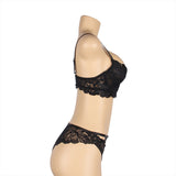 Egypt Floral Lace Adjustable Strap Underwire Bra Set