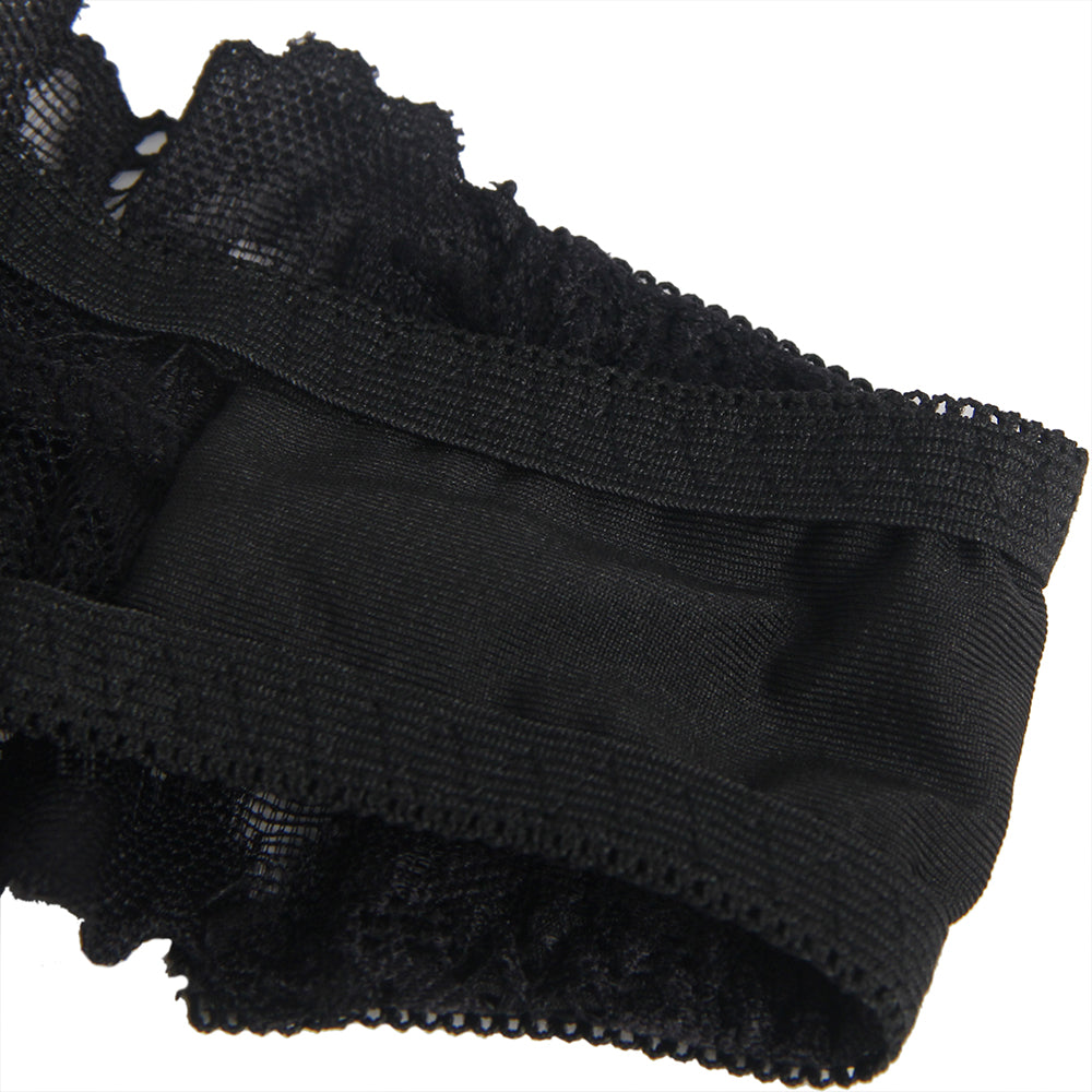 New Pink & Black Floral Lace Adjustable Strap Underwire Bra Set