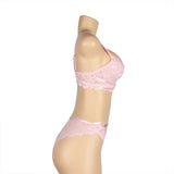 Egypt Floral Lace Adjustable Strap Underwire Bra Set