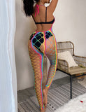 Halter Sexy Egypt Backless Colorful Hollow Out Bodystocking