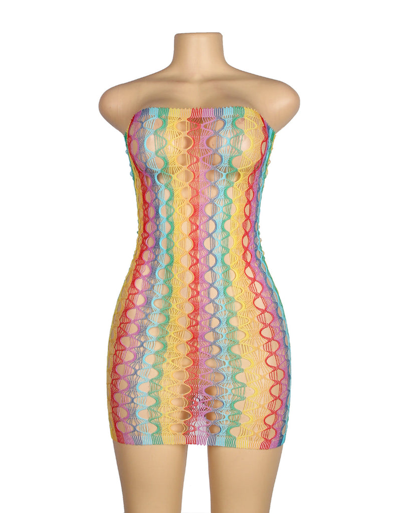 Colorful Off Shoulder Fishnet Bodystocking Egypt