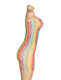 Colorful Off Shoulder Fishnet Bodystocking Egypt