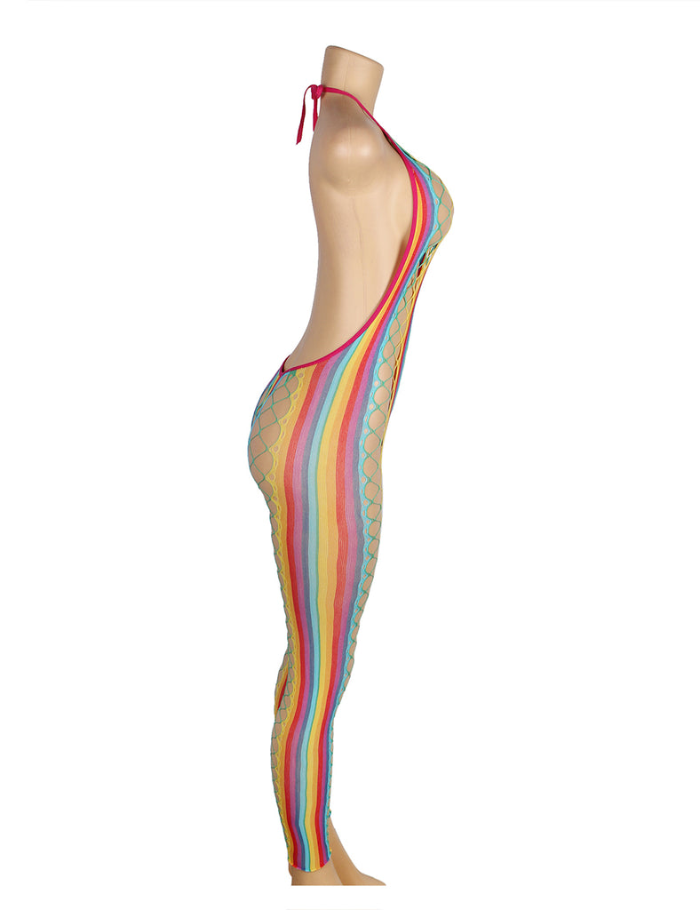 Halter Sexy Egypt Backless Colorful Hollow Out Bodystocking