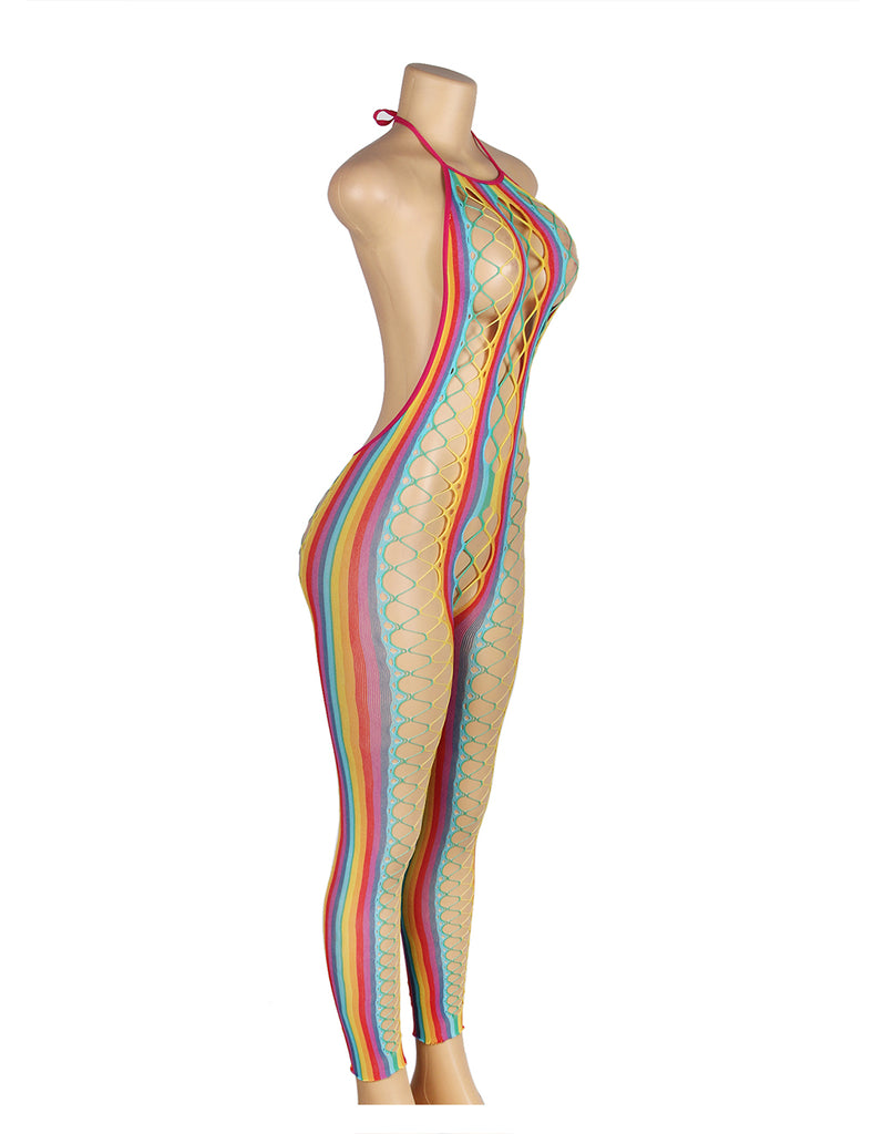 Halter Sexy Egypt Backless Colorful Hollow Out Bodystocking