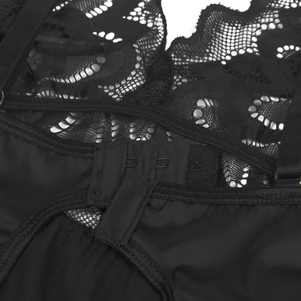 Lace Floral Back Closure with Hook and Eye Sexy Babydoll Egypt