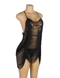 New Purple Plus Size Tassel Hollow Sexy Beach Babydoll