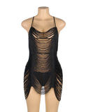 Plus Size Tassel Hollow Sexy Beach Babydoll