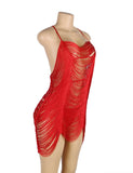 New Purple Plus Size Tassel Hollow Sexy Beach Babydoll Egypt