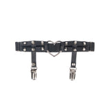 Leather Adjustable Stud Punk Leg Loop Garter Clip