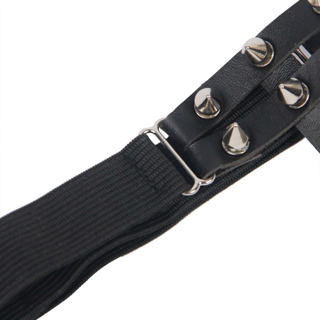Leather Adjustable Stud Punk Leg Loop Garter Clip