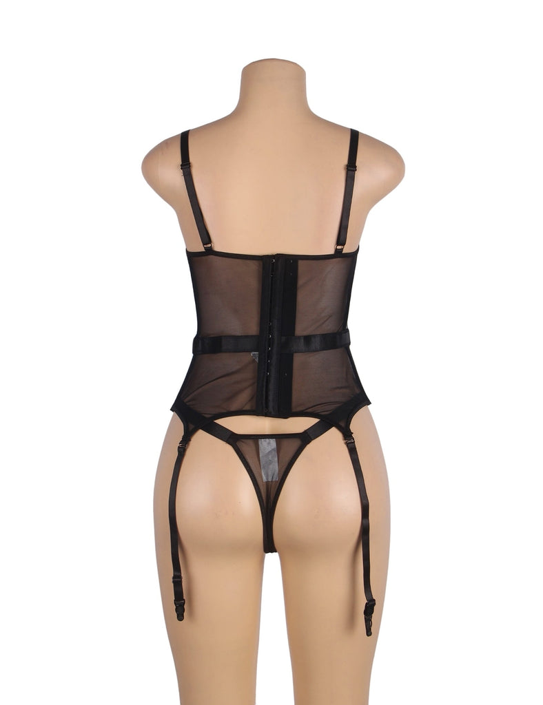 Elegant Embroidery Garter Lingerie Egypt With Long Row Of Back Buckles