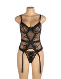 Elegant Embroidery Garter Lingerie Egypt With Long Row Of Back Buckles