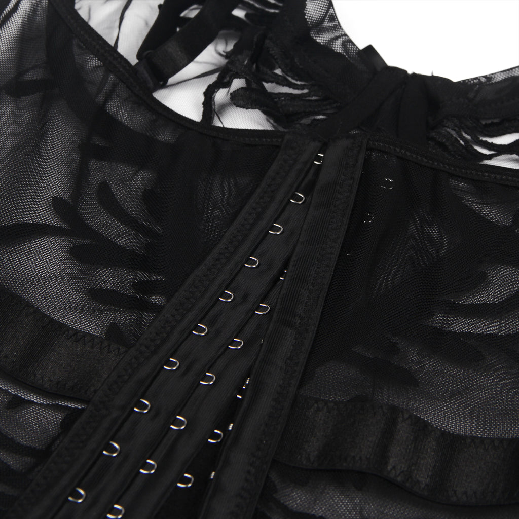 Elegant Embroidery Garter Lingerie Egypt With Long Row Of Back Buckles