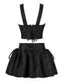 12 Pieces Plastic Bones Black Sexy Jacquard Braces Corset Egypt With Skirt