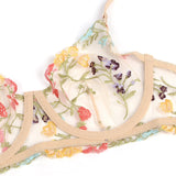 New Floral Embroidery Underwire Lingerie Set