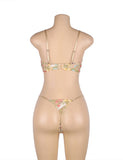 Floral Embroidery Underwire Lingerie Set