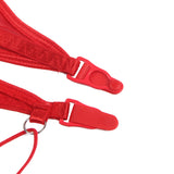Red & Black Mesh Underwire Garter Lingerie Set
