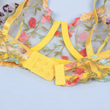 Floral Embroidery Underwire Garter Lingerie Set Egypt