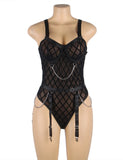 Black & white Mesh Chain Bodysuit