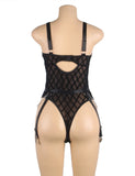 Black  Mesh Chain Bodysuit Hot Lingerie