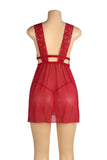 Deep V-neck Mesh Sexy Babydoll