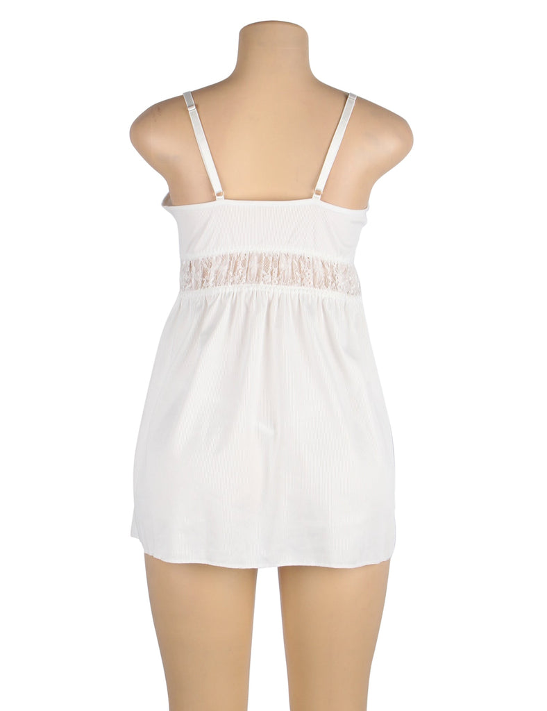 White V-neck sexy suspender Babydoll Brideessentials Egypt