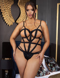 New Black Sexy Cut Out Bandage Bodysuit
